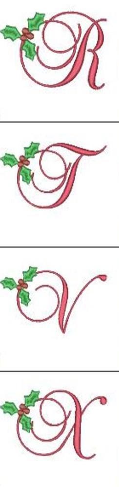 Monogrammed Holiday Tea Towels • Christmas Kitchen Gift • 100% Cotton, Holly Design