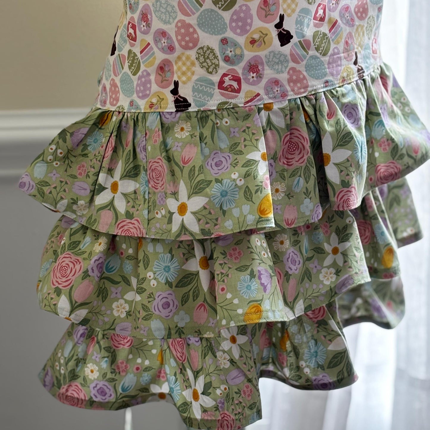 Easter Bunny Half Bistro Style Apron – Curated Fabric & Long Side Ties