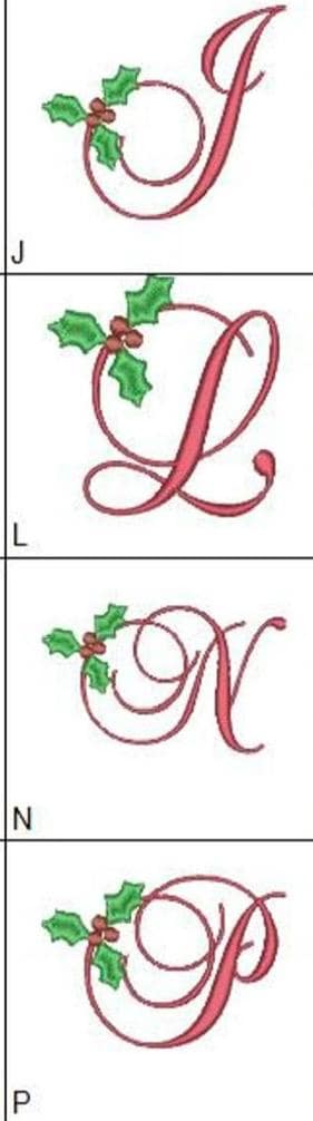 Monogrammed Holiday Tea Towels • Christmas Kitchen Gift • 100% Cotton, Holly Design