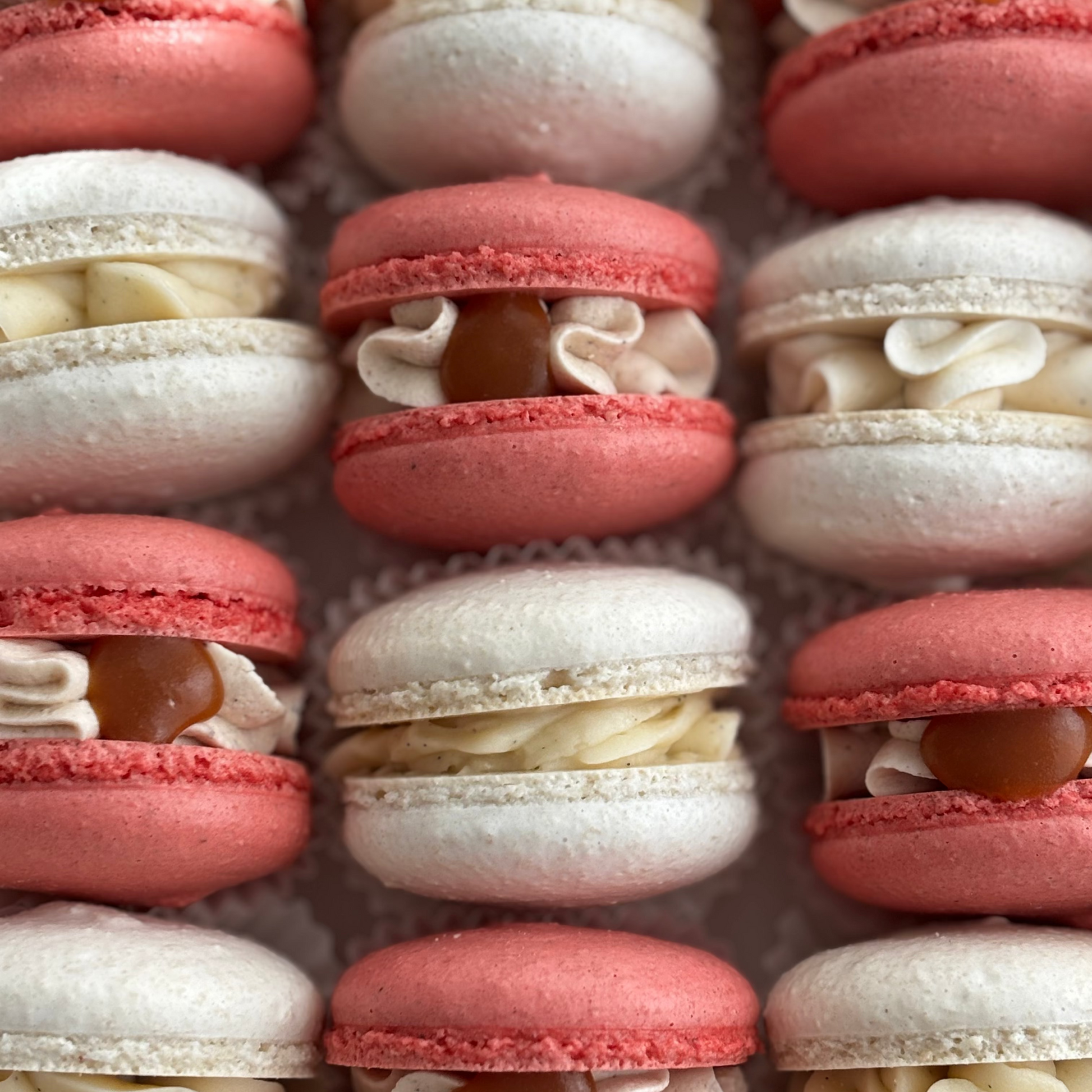 Salted Caramel Apple pie buttercream Macarons