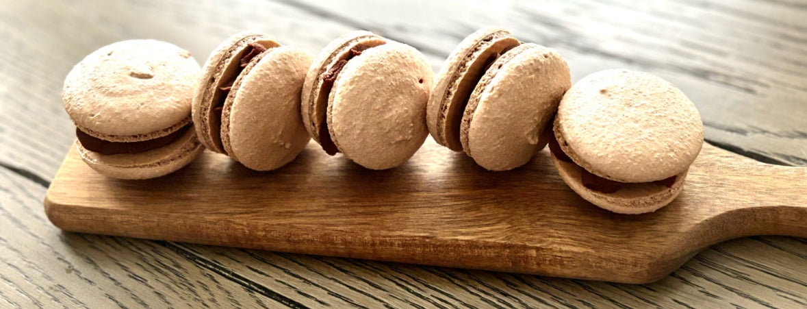 Dark Chocolate French Macarons