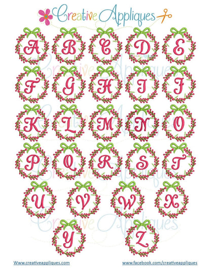 Customized Holiday Tea Towels • Monogrammed Christmas Kitchen Towels • Wreath Design, 100% Cotton Gift