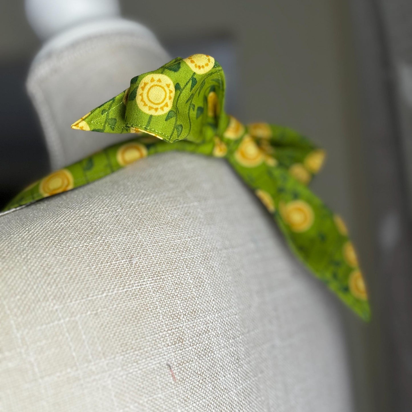 Yellow and Green Floral Ruffled Apron – Vintage-Inspired Kitchen Apron for Baking, Cooking, Gift Giving