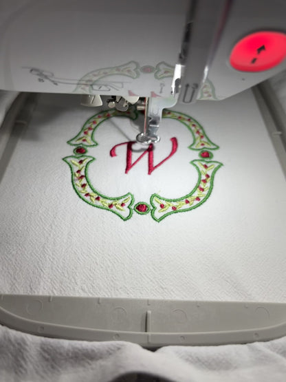 Monogrammed Holiday Tea Towels • Christmas Kitchen Gift • 100% Cotton