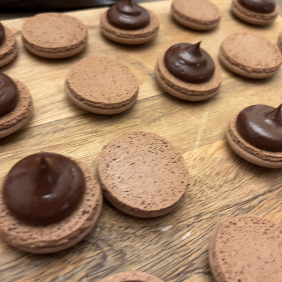 Dark Chocolate Macarons